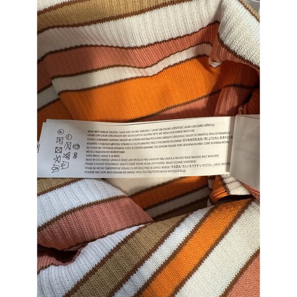 MinkPink Paige Sunset Striped Knit Midi Dress Orange Multi Color Medium NWT $139 - Picture 10 of 12